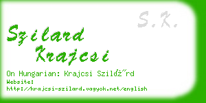 szilard krajcsi business card